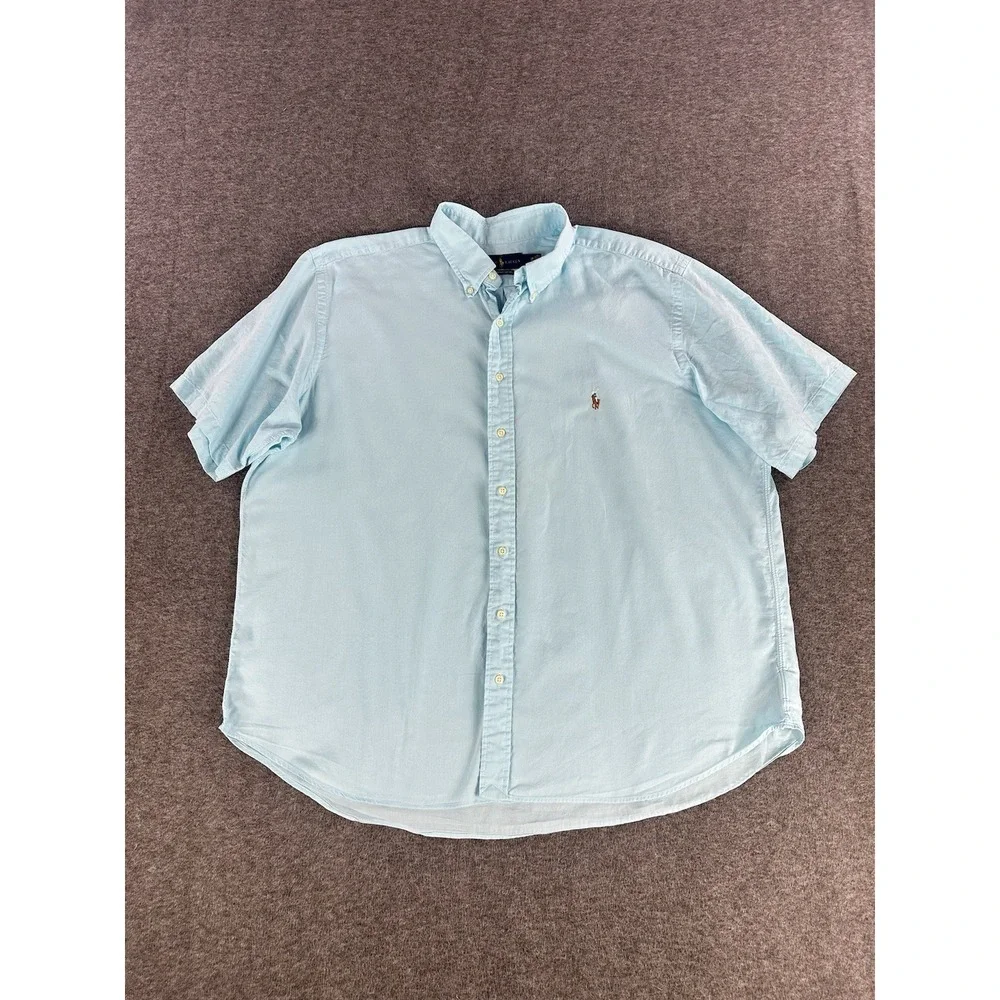 Polo Ralph Lauren Shirt Mens 2XB Blue Chambray Oxford Button Down Preppy Coastal